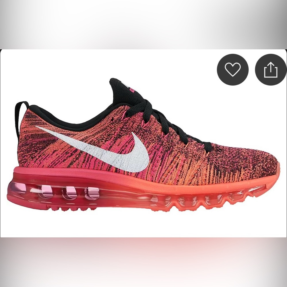 Nike Flyknit Air Max Pink Foil Hot Lava Sneakers